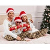 Ekouaer Family Christmas Pajamas Matching Sets Soft Pjs Sleepwear(Brown Plaid)