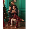 Ekouaer Family Christmas Pajamas Matching Sets Soft Pjs Sleepwear(Christmas Black)