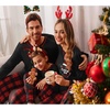 Ekouaer Family Christmas Pajamas Matching Sets Soft Pjs Sleepwear(Christmas Black)