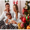 Ekouaer Family Christmas Pajamas Matching Sets Soft Pjs Sleepwear(Family-white)