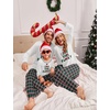 Ekouaer Family Christmas Pajamas Matching Sets Soft Pjs Sleepwear(Family-white)