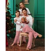 Ekouaer Family Christmas Pajamas Matching Sets Soft Pjs Sleepwear(White-black Checked)