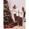 Ekouaer Family Christmas Pajamas Matching Sets Soft Pjs Sleepwear(White-red Plaid)