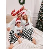 Ekouaer Family Christmas Pajamas Matching Sets Soft Pjs Sleepwear(White-red Stripes)