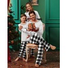 Ekouaer Family Christmas Pajamas Matching Sets Soft Pjs Sleepwear(White-red Stripes)