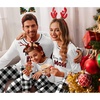 Ekouaer Family Christmas Pajamas Matching Sets Soft Pjs Sleepwear(White-red Stripes)