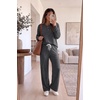 Ekouaer Lounge Sets for Women Soft 2 Piece Pajama Sets Long Sleeve Fall Outfits(Dak Grey)