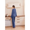 Ekouaer Lounge Sets for Women Soft 2 Piece Pajama Sets Long Sleeve Fall Outfits(Deep Navy Blue)