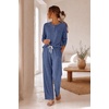 Ekouaer Lounge Sets for Women Soft 2 Piece Pajama Sets Long Sleeve Fall Outfits(Deep Navy Blue)
