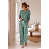 Ekouaer Lounge Sets for Women Soft 2 Piece Pajama Sets Long Sleeve Fall Outfits(Green)