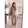 Ekouaer Lounge Sets for Women Soft 2 Piece Pajama Sets Long Sleeve Fall Outfits(Light Brown)