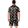 Ekouaer Mens Pajamas Set Silk Satin Pjs Short Sleeve Button Up Lounge Sets(Xmas Black)