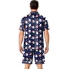 Ekouaer Mens Pajamas Set Silk Satin Pjs Short Sleeve Button Up Lounge Sets(Xmas Navy)