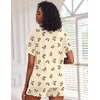 Ekouaer Pajamas Set for Women Short Sleeve Lounge Set 2 Piece Soft Cute Pjs(Beige Butterfly)