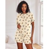 Ekouaer Pajamas Set for Women Short Sleeve Lounge Set 2 Piece Soft Cute Pjs(Beige Butterfly)