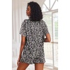 Ekouaer Pajamas Set for Women Short Sleeve Lounge Set 2 Piece Soft Cute Pjs(Gray Black Leopard)