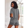 Ekouaer Pajamas Set for Women Short Sleeve Lounge Set 2 Piece Soft Cute Pjs(Grey)