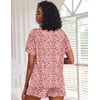 Ekouaer Pajamas Set for Women Short Sleeve Lounge Set 2 Piece Soft Cute Pjs(Pink Leopard)