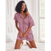 Ekouaer Pajamas Set for Women Short Sleeve Lounge Set 2 Piece Soft Cute Pjs(Pink White Leopard)