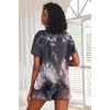 Ekouaer Pajamas Set for Women Short Sleeve Lounge Set 2 Piece Soft Cute Pjs(Tie Dye Black Pink)
