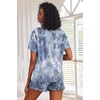 Ekouaer Pajamas Set for Women Short Sleeve Lounge Set 2 Piece Soft Cute Pjs(Tie Dye Grey Blue)