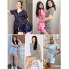 Ekouaer Pajamas Set for Women Short Sleeve Lounge Set 2 Piece Soft Cute Pjs(White Black Leopard)