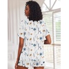 Ekouaer Pajamas Set for Women Short Sleeve Lounge Set 2 Piece Soft Cute Pjs(White Flower)