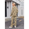 Ekouaer Pajamas for Women 2 Piece Lounge Set Fuzzy Fleece Long Sleeve Pjs(Bow)