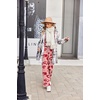 Ekouaer Pajamas for Women 2 Piece Lounge Set Fuzzy Fleece Long Sleeve Pjs(Red Leopard Print)