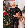Ekouaer Pajamas for Women Set 2 Piece Long Sleeve Pjs Casual Lounge Sets(Christmas Black Candy)
