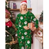Ekouaer Pajamas for Women Set 2 Piece Long Sleeve Pjs Casual Lounge Sets(Christmas Green Santa Claus)