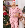 Ekouaer Pajamas for Women Set 2 Piece Long Sleeve Pjs Casual Lounge Sets(Christmas Pink Gingerbread Man)