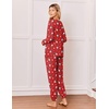 Ekouaer Pajamas for Women Set 2 Piece Long Sleeve Pjs Casual Lounge Sets(Christmas Red Santa Claus Sled)