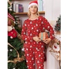 Ekouaer Pajamas for Women Set 2 Piece Long Sleeve Pjs Casual Lounge Sets(Christmas Red Santa Claus Sled)