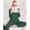 Ekouaer Pajamas for Women Set 2 Piece Long Sleeve Pjs Casual Lounge Sets(Dark Green)