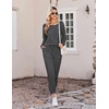 Ekouaer Pajamas for Women Set 2 Piece Long Sleeve Pjs Casual Lounge Sets(Dark Grey)