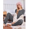 Ekouaer Pajamas for Women Set 2 Piece Long Sleeve Pjs Casual Lounge Sets(Dark Grey)