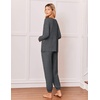 Ekouaer Pajamas for Women Set 2 Piece Long Sleeve Pjs Casual Lounge Sets(Dark Grey)