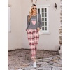 Ekouaer Pajamas for Women Set 2 Piece Long Sleeve Pjs Casual Lounge Sets(D-heart Gray)