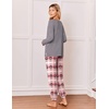 Ekouaer Pajamas for Women Set 2 Piece Long Sleeve Pjs Casual Lounge Sets(D-heart Gray)