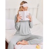 Ekouaer Pajamas for Women Set 2 Piece Long Sleeve Pjs Casual Lounge Sets(Grey Striped)