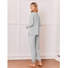 Ekouaer Pajamas for Women Set 2 Piece Long Sleeve Pjs Casual Lounge Sets(Grey Striped)
