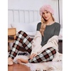 Ekouaer Pajamas for Women Set 2 Piece Long Sleeve Pjs Casual Lounge Sets(Grey White Plaid)