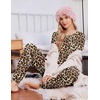 Ekouaer Pajamas for Women Set 2 Piece Long Sleeve Pjs Casual Lounge Sets(Leopard)