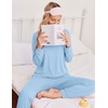 Ekouaer Pajamas for Women Set 2 Piece Long Sleeve Pjs Casual Lounge Sets(Light Blue)