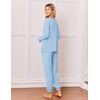 Ekouaer Pajamas for Women Set 2 Piece Long Sleeve Pjs Casual Lounge Sets(Light Blue)