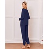 Ekouaer Pajamas for Women Set 2 Piece Long Sleeve Pjs Casual Lounge Sets(Navy)