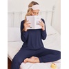 Ekouaer Pajamas for Women Set 2 Piece Long Sleeve Pjs Casual Lounge Sets(Navy)