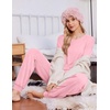 Ekouaer Pajamas for Women Set 2 Piece Long Sleeve Pjs Casual Lounge Sets(Pink)