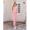 Ekouaer Pajamas for Women Set 2 Piece Long Sleeve Pjs Casual Lounge Sets(Pink)